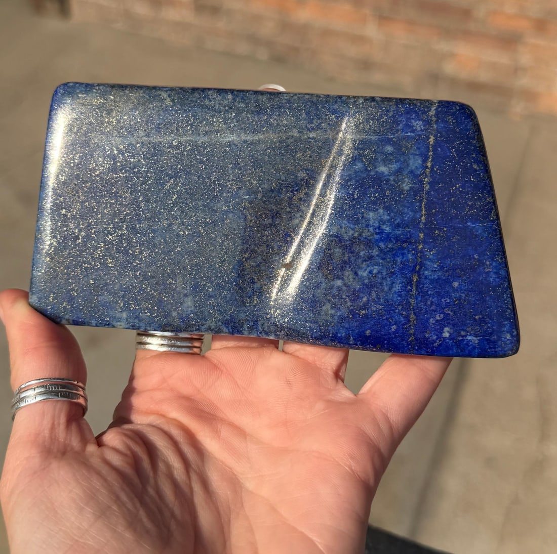 1915ct Lapis Lazuli Stone Carving Media: 383 grams. 5/8" by 2 1/2" by 4 7/8".