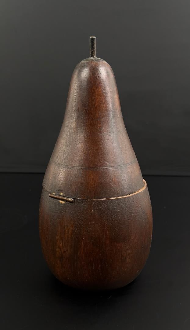 English Pear Form Fruitwood Tea Caddy (1 of 6)