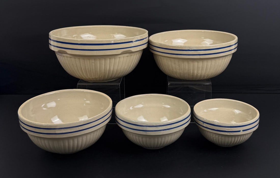 Red Wing Stoneware Blue Band Mixing Bowl Set (1 of 11)