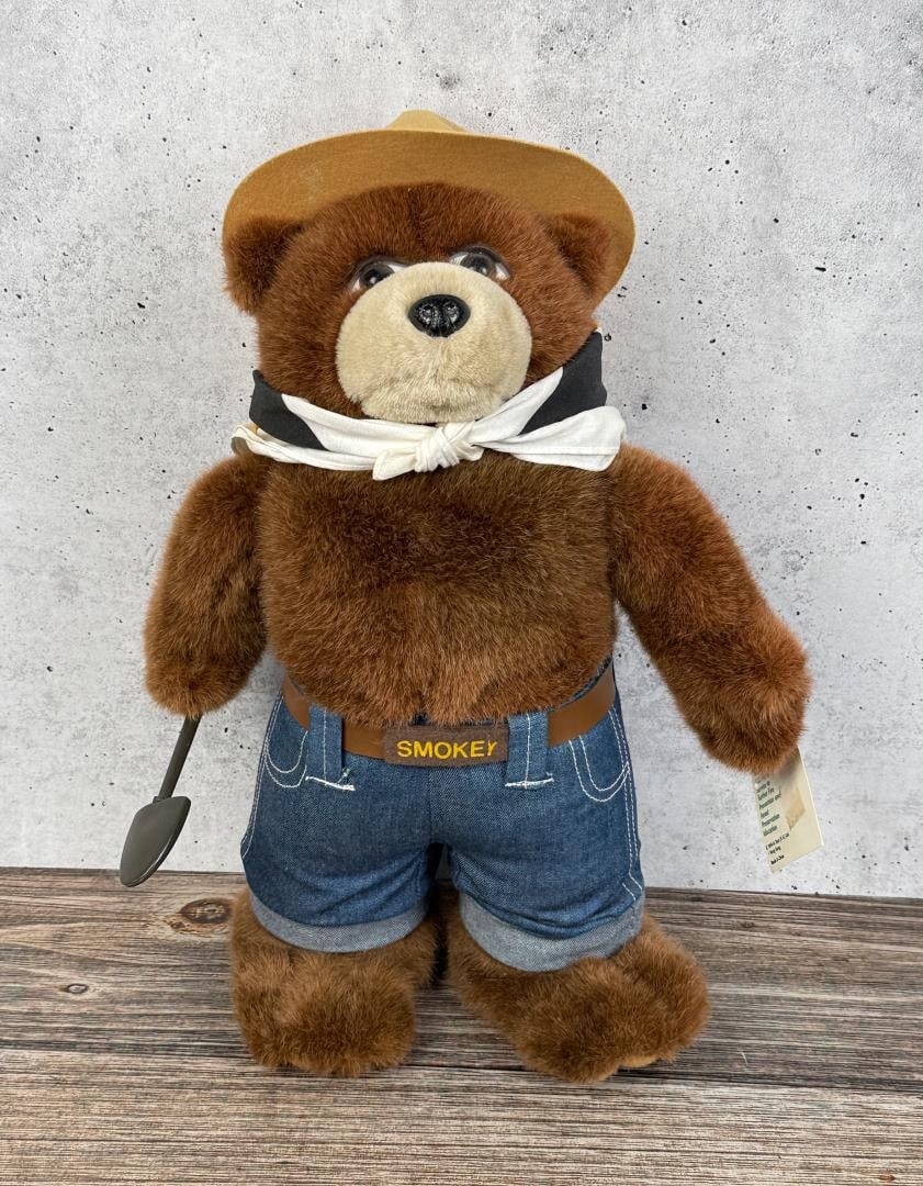 50th Anniversary Forest Service Smokey Bear Plush: Tag is still attached. Manufactured in 1994 by In Toys Ltd.