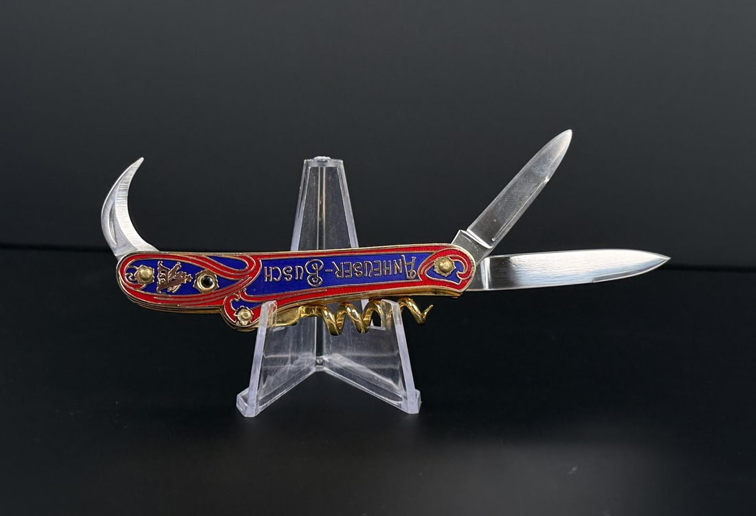 Anheuser Busch Advertising Bartenders Pocket Knife: Measures 3 1/4" length folded.