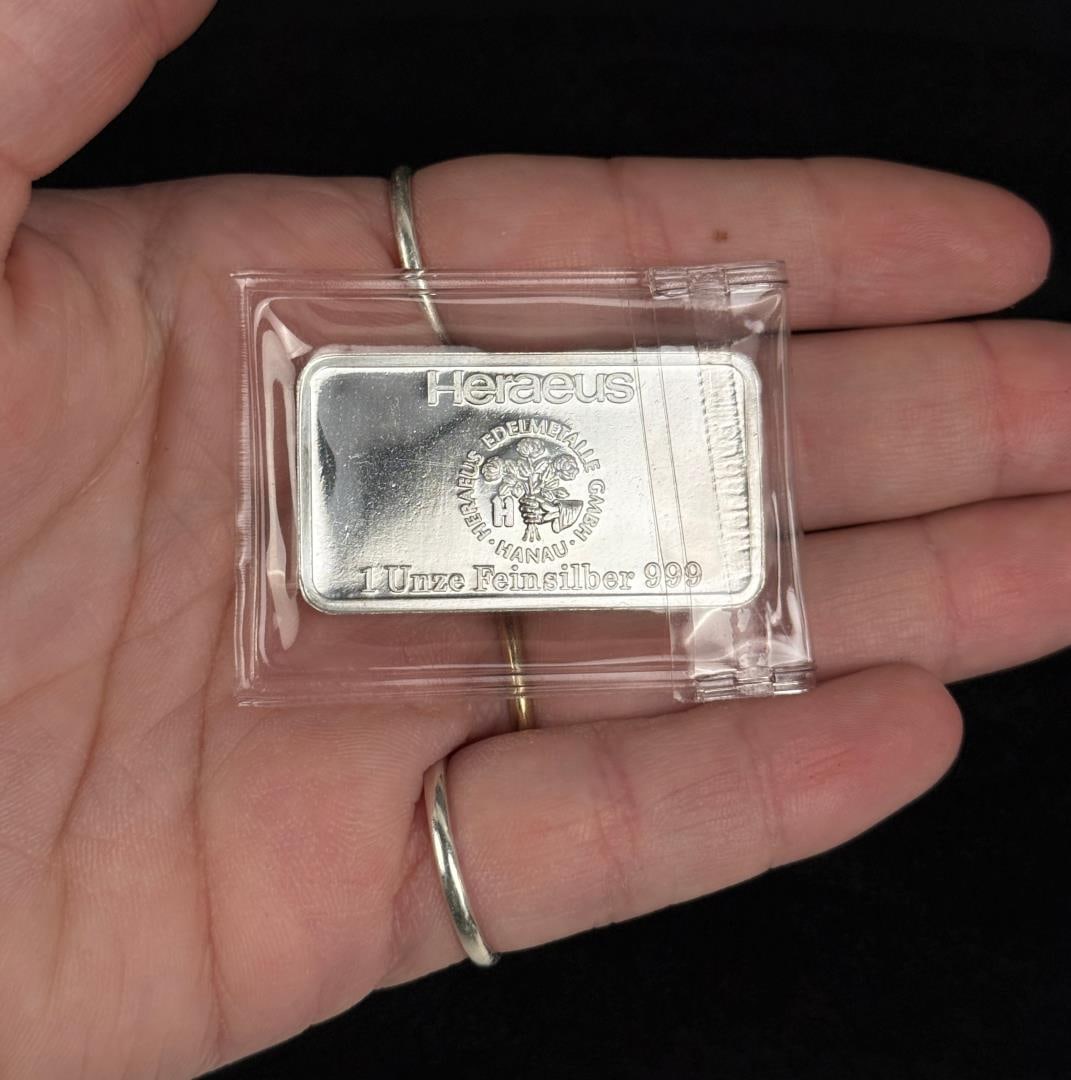 Heraeus 1oz Silver Bar - 2