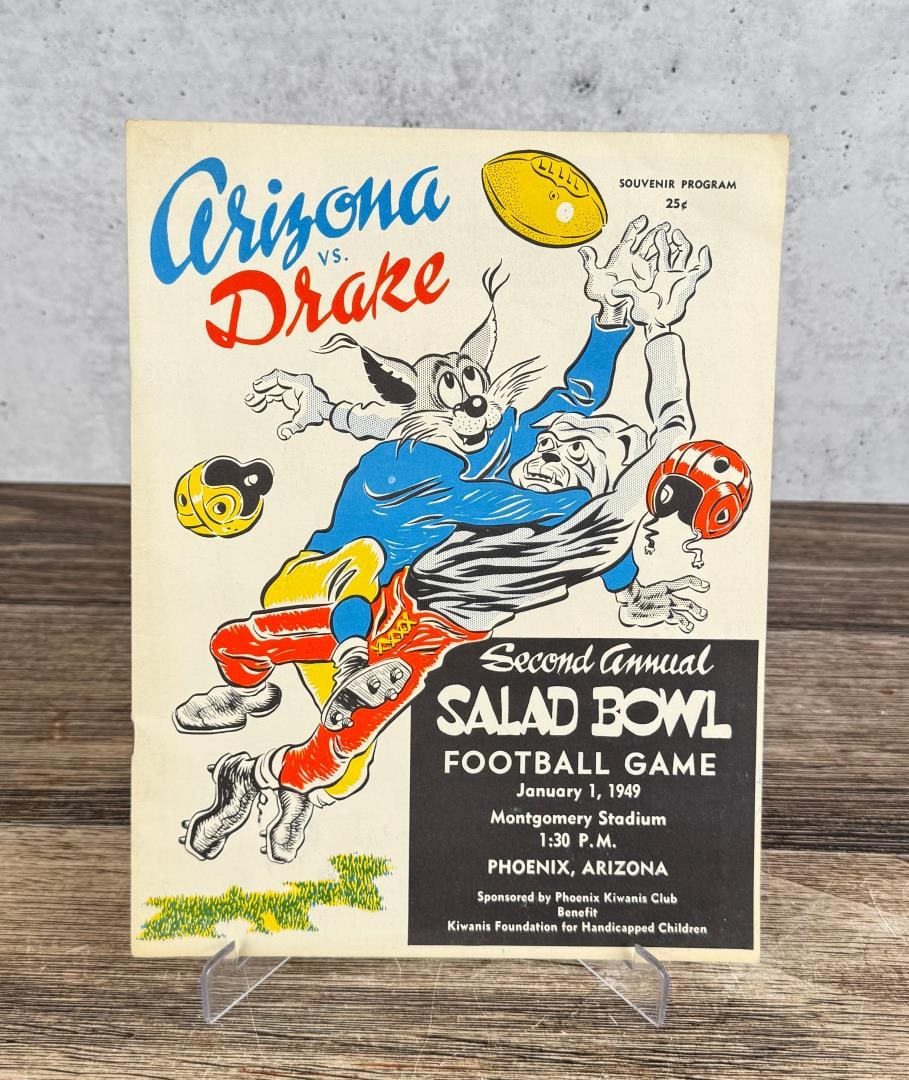 Arizona vs Drake 1949 Football Program: Second Annual Salad Bowl.