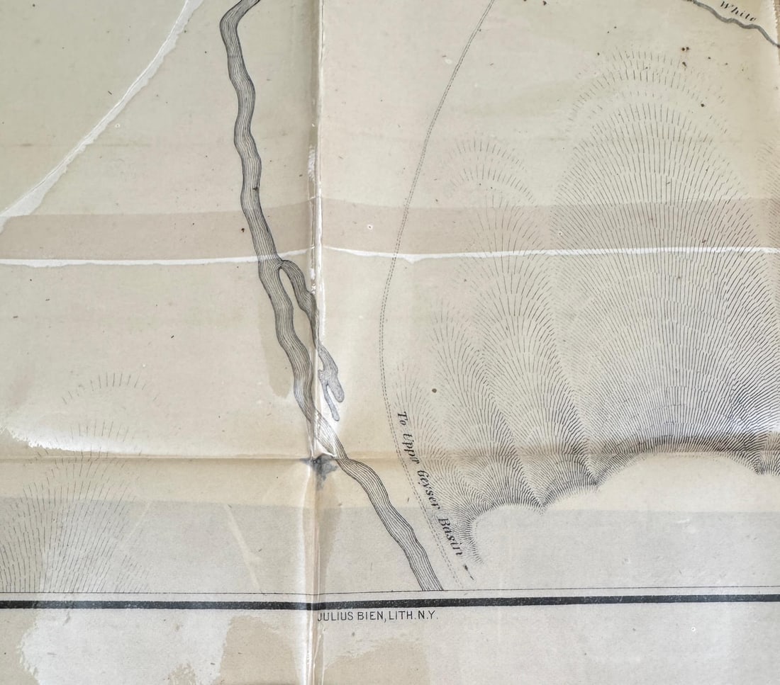 Lower Geyser Basin Yellowstone National Park Map: 26 1/2" by 36". Has been laminated.