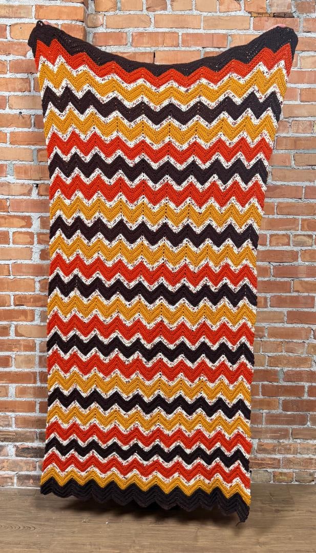 Crocheted Granny Square Afghan Blanket (1 of 4)