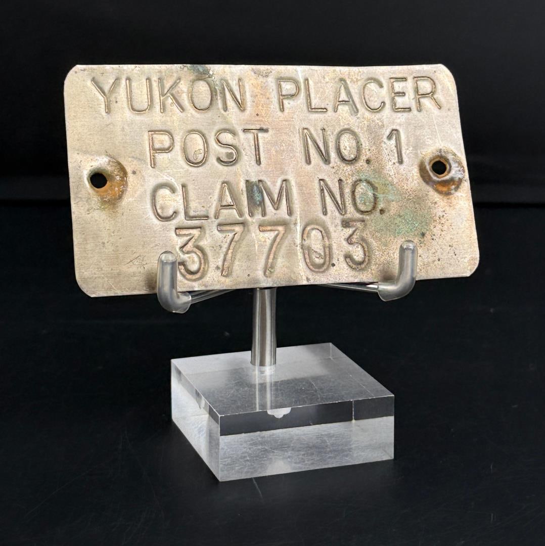 Yukon Placer Golding Mining Claim Post Tag: 2" by 3 5/8"