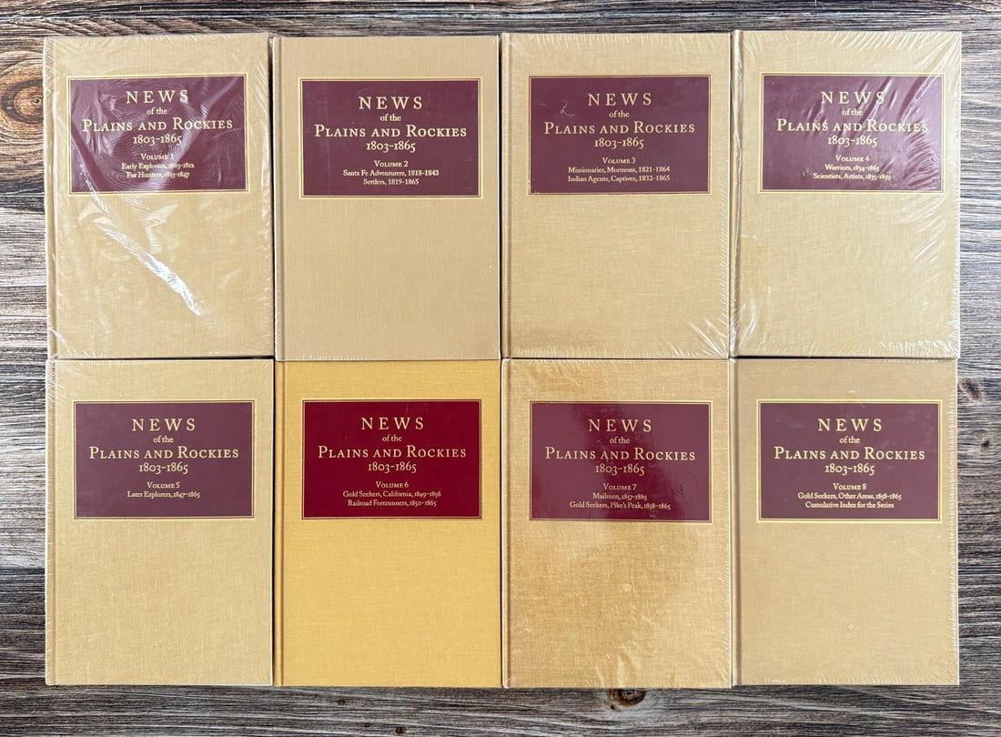 News of the Plains and Rockies: 8 Volume set. The Arthur H. Clark Company. 7 Volumes are sealed.