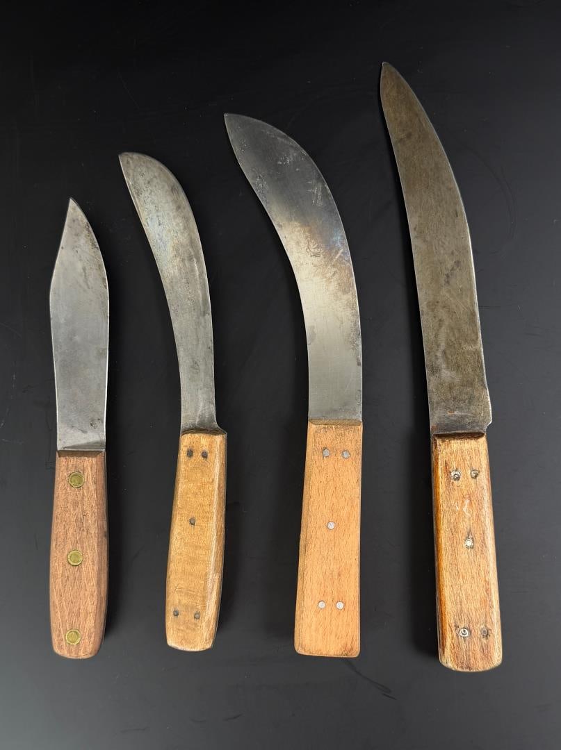 Green River Skinner and Pinned Butcher Knives: Largest is 12" long.