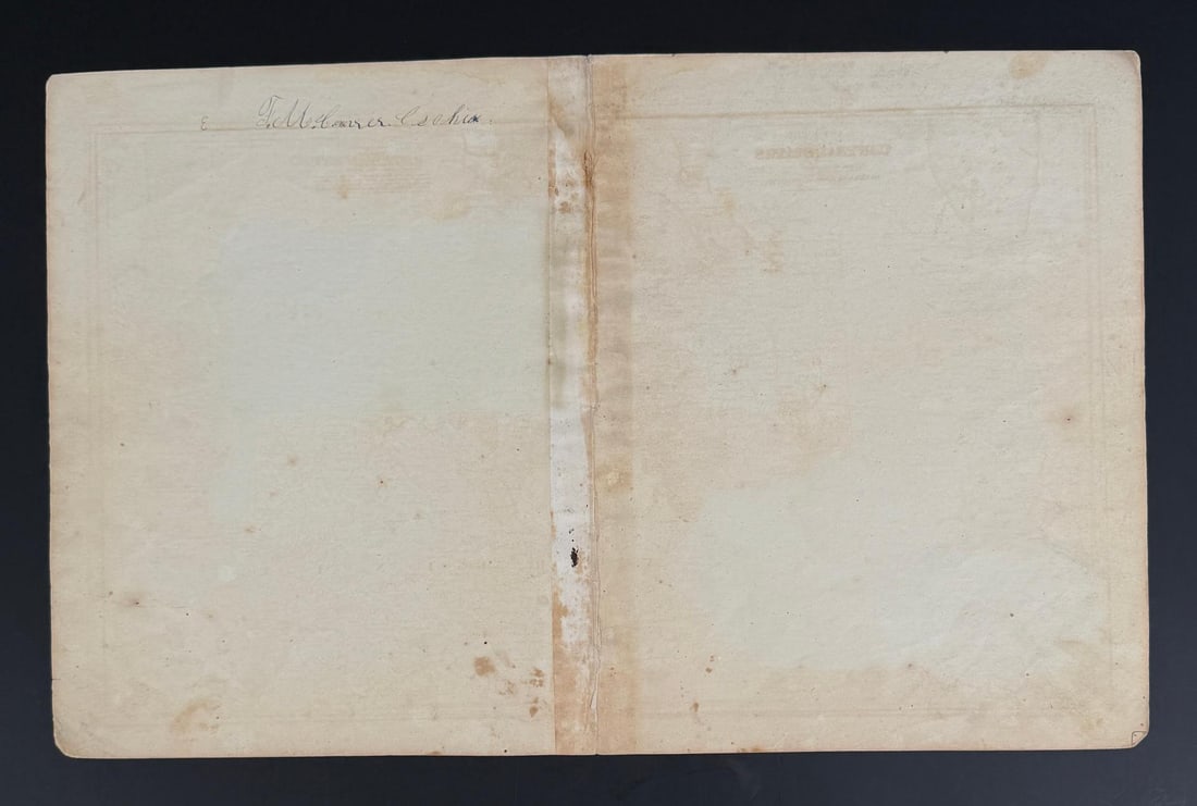 1844 Olneys Atlas Map of The Central States: 12 1/4" by 19".