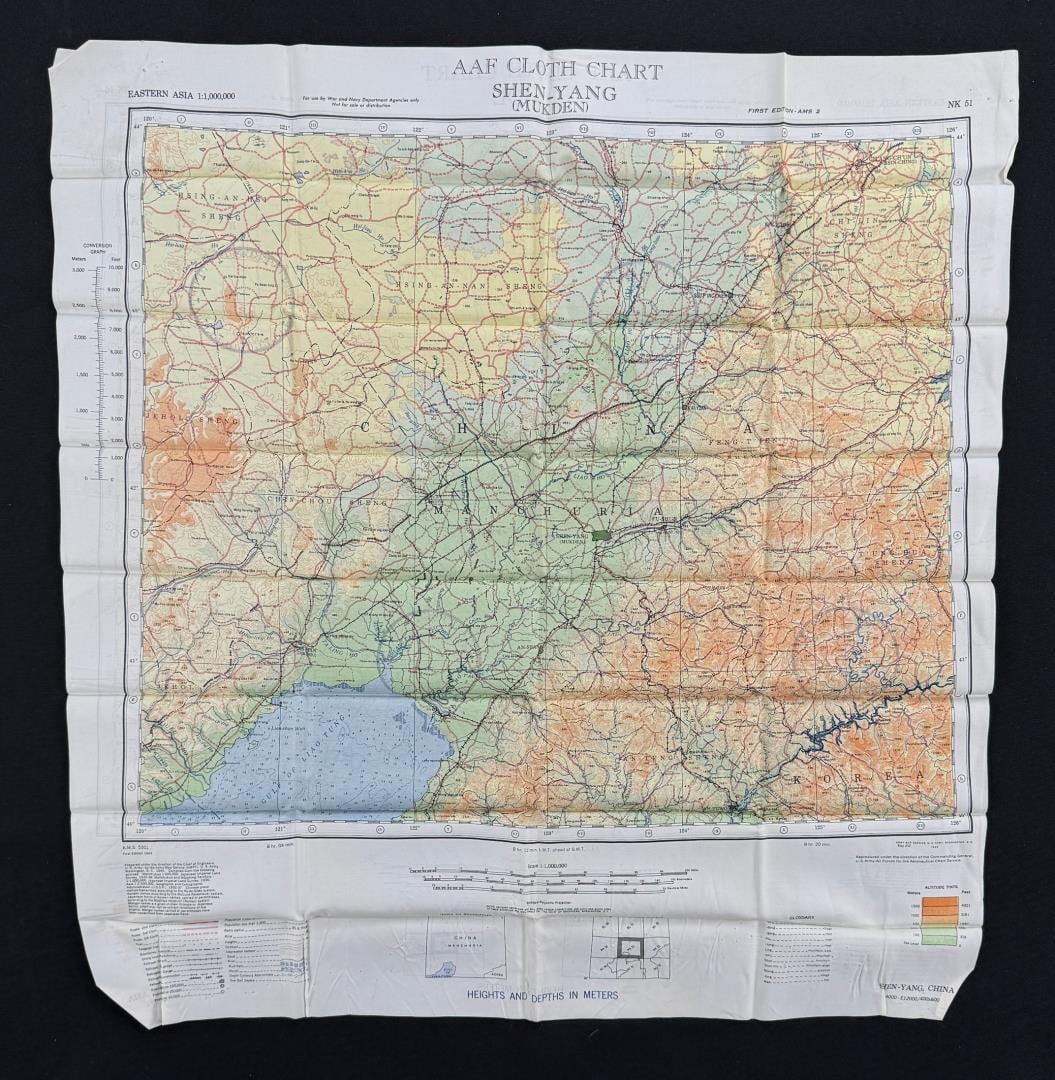WW2 Silk Pilots Escape and Evasion Map Jehol (1 of 3)