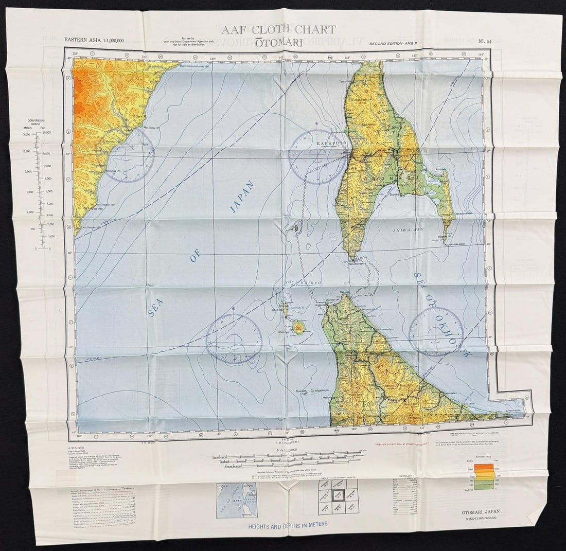 WW2 Silk Pilots Escape and Evasion Map Otomari (1 of 3)