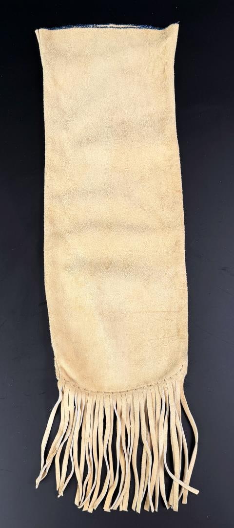 Native American Indian Beaded Pipe Bag: 23 1/2" Long with fringe. Second Half of the 20th Century.