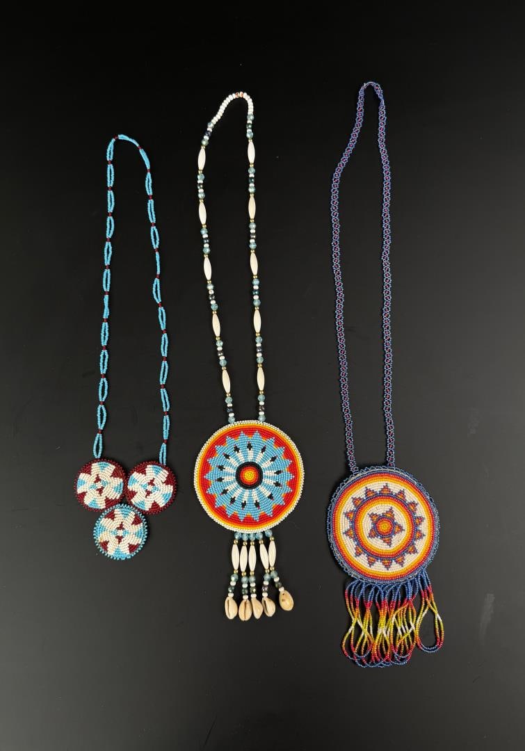 Native American Indian Beaded Rosette Necklaces (1 of 5)