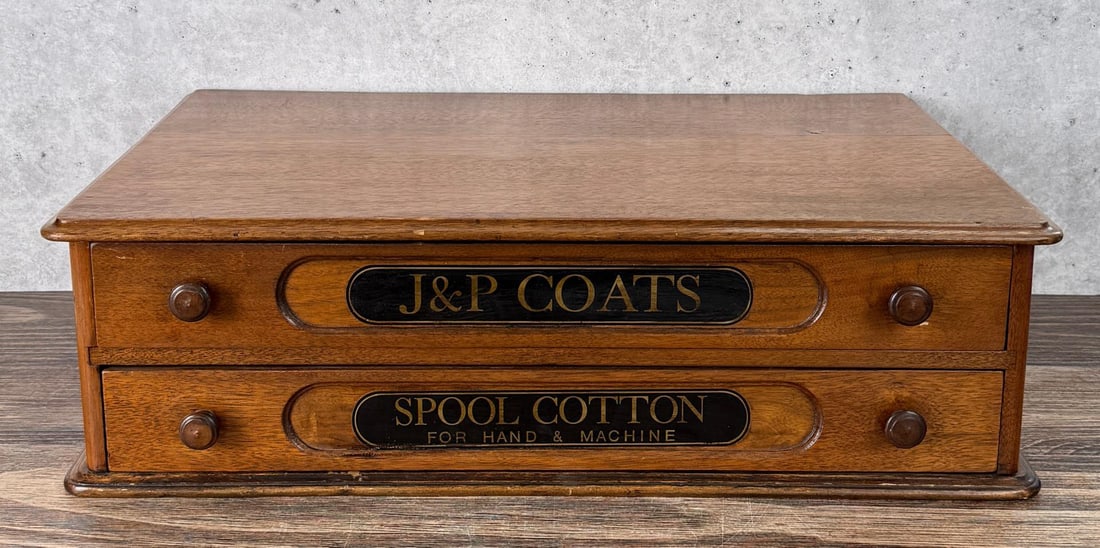 J&P Coats Store Display Two Drawer Spool Cabinet (1 of 9)