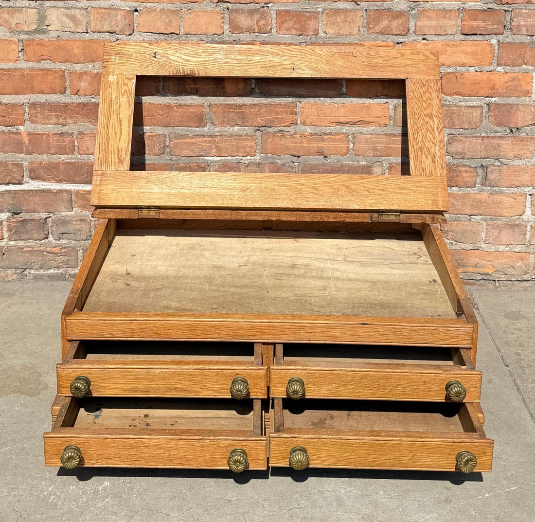 J&P Coats Store Display Spool Cabinet: Missing the top board. 30" by 20" by 10 3/4".