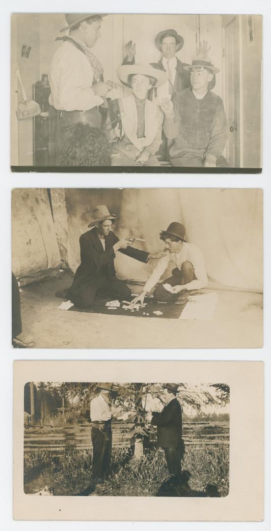 Staged Robbery and Cowboy RPPC Postcards (1 of 10)