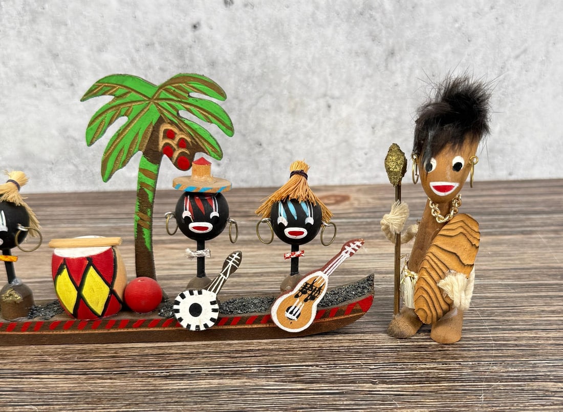 Mid Century Japanese Black Native Wood Figures (1 of 8)