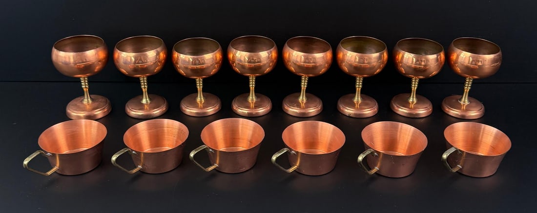 Collection of Copper Goblets and Mugs: Nice grouping