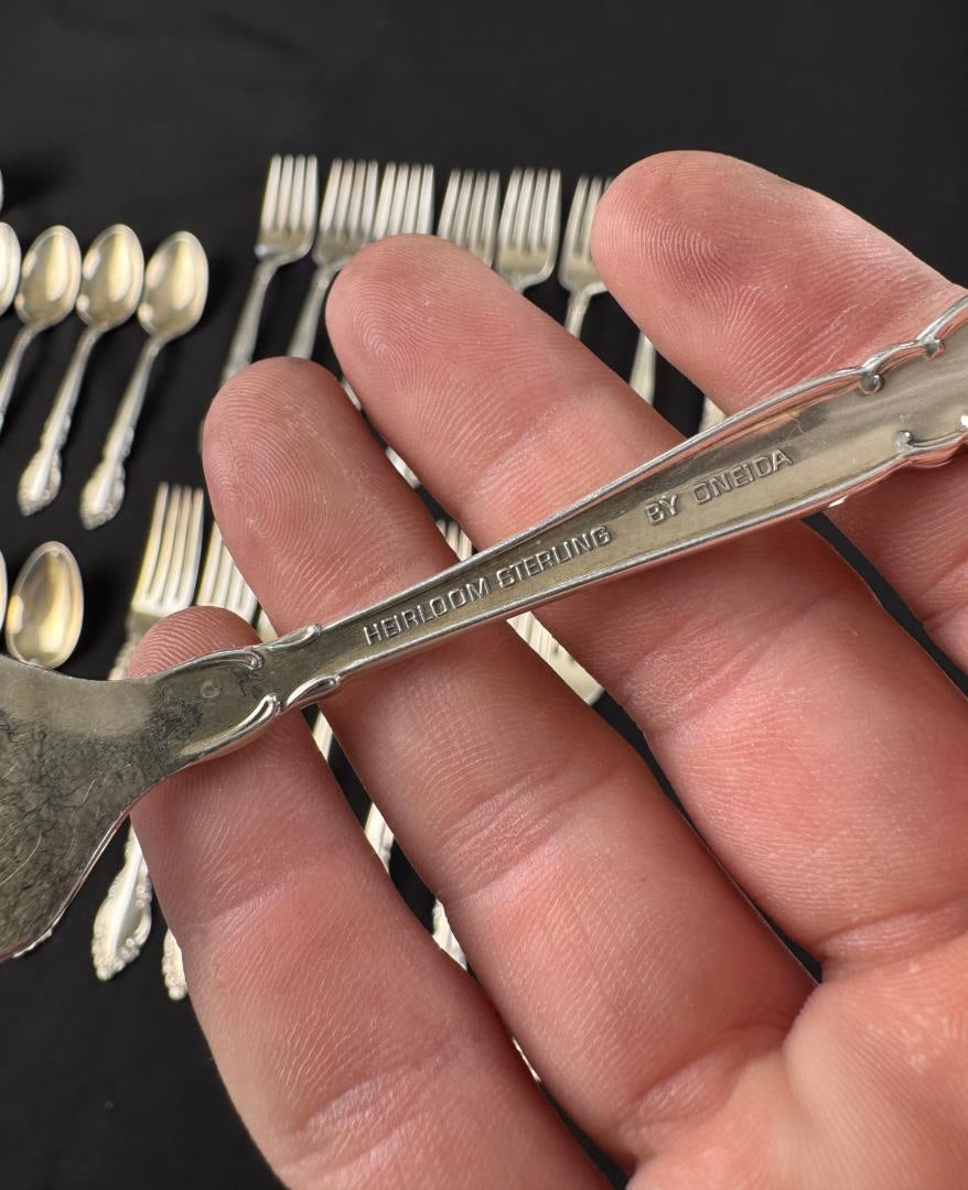 Oneida Heirloom Sterling Silver Flatware - 2