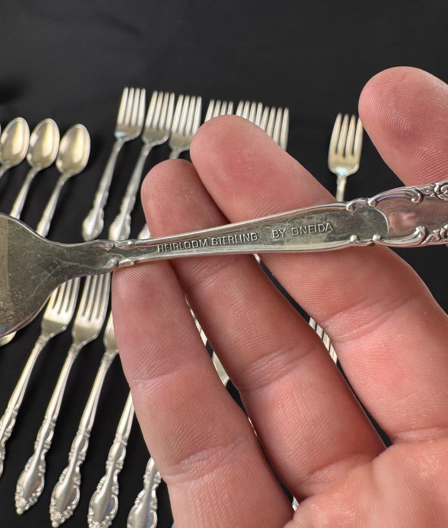Oneida Heirloom Sterling Silver Flatware - 3