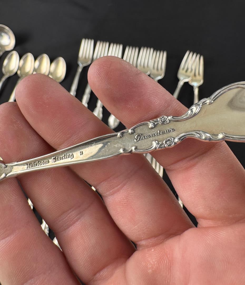 Oneida Heirloom Sterling Silver Flatware - 4