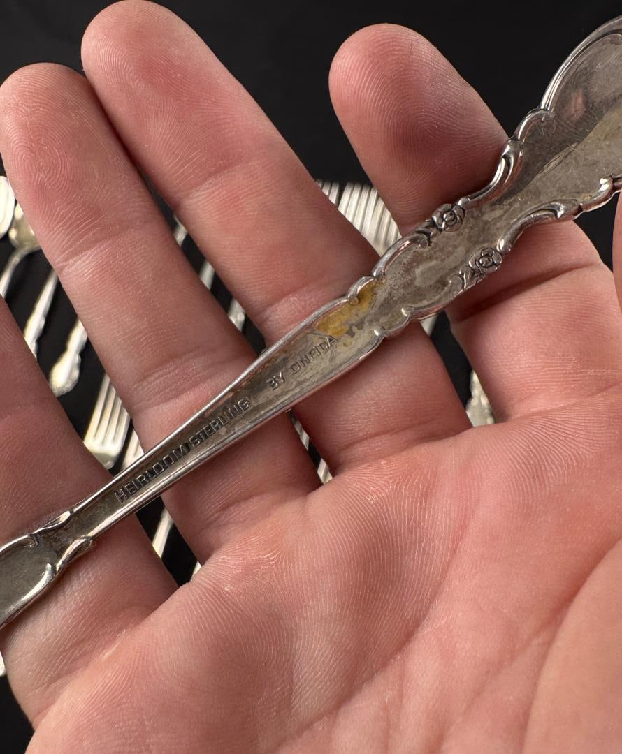 Oneida Heirloom Sterling Silver Flatware - 5