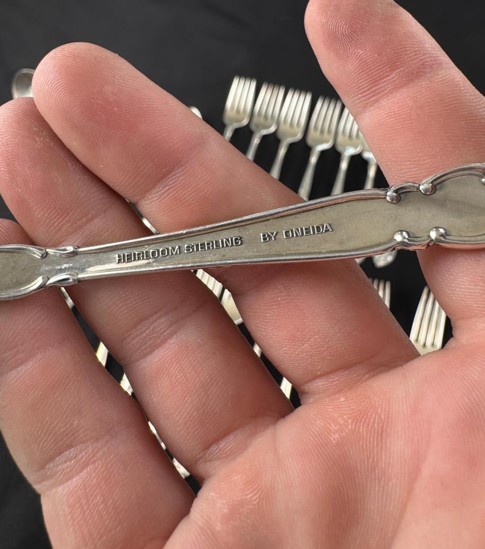 Oneida Heirloom Sterling Silver Flatware - 6