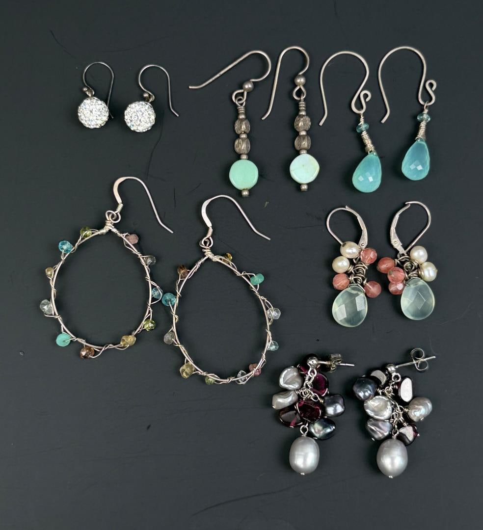 Collection of Sterling Silver Earrings (1 of 4)