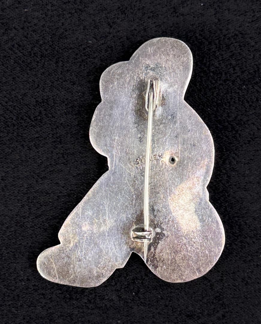 Taxco Mexico Sterling Silver Siesta Brooch: 14.12 grams. 2 1/4" long.