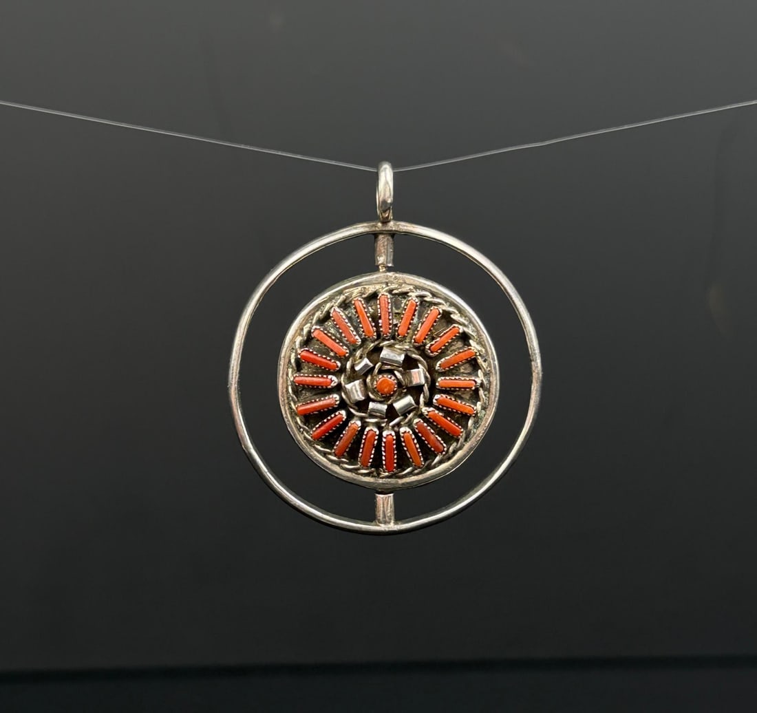 Zuni Petit Point Sterling Reversible Pendant (1 of 3)