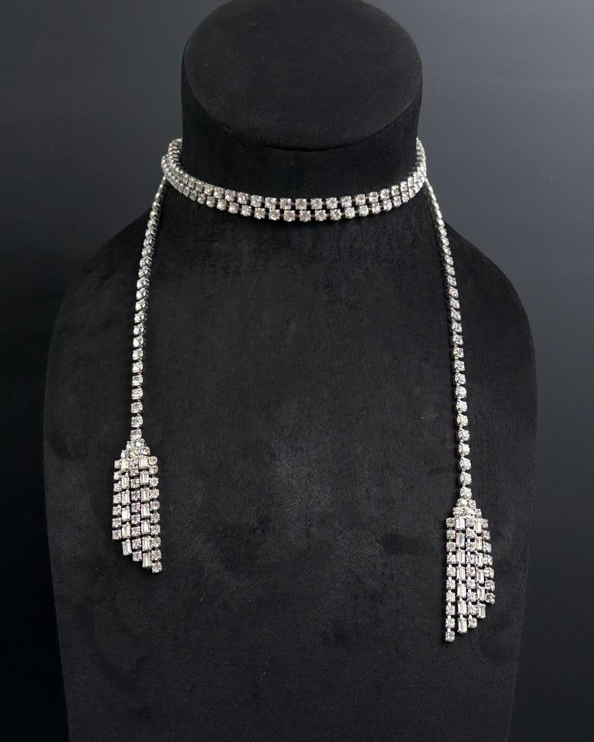 Rhinestone Costume Jewelry Coiled Necklace (1 of 3)