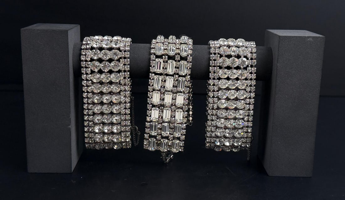 Collection of Rhinestone Costume Jewelry Bracelets (1 of 7)