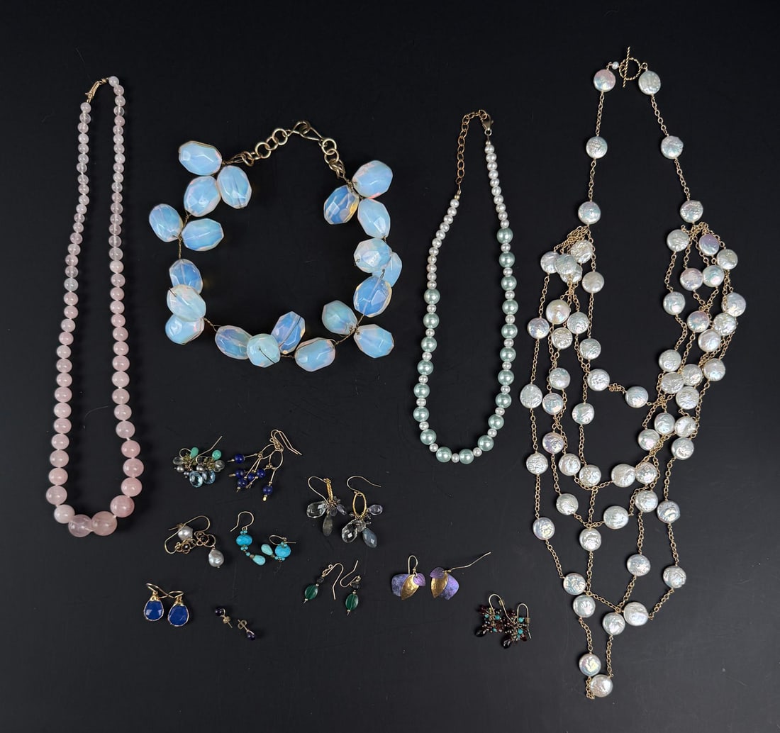 Collection of Gold Filled Natural Stone Jewelry: Nice grouping