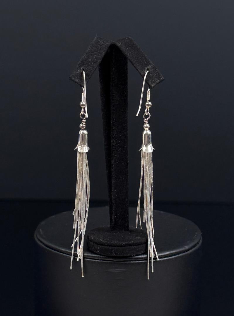 Navajo Liquid Sterling Silver Earrings: 4.35 grams. 2.7 grams.