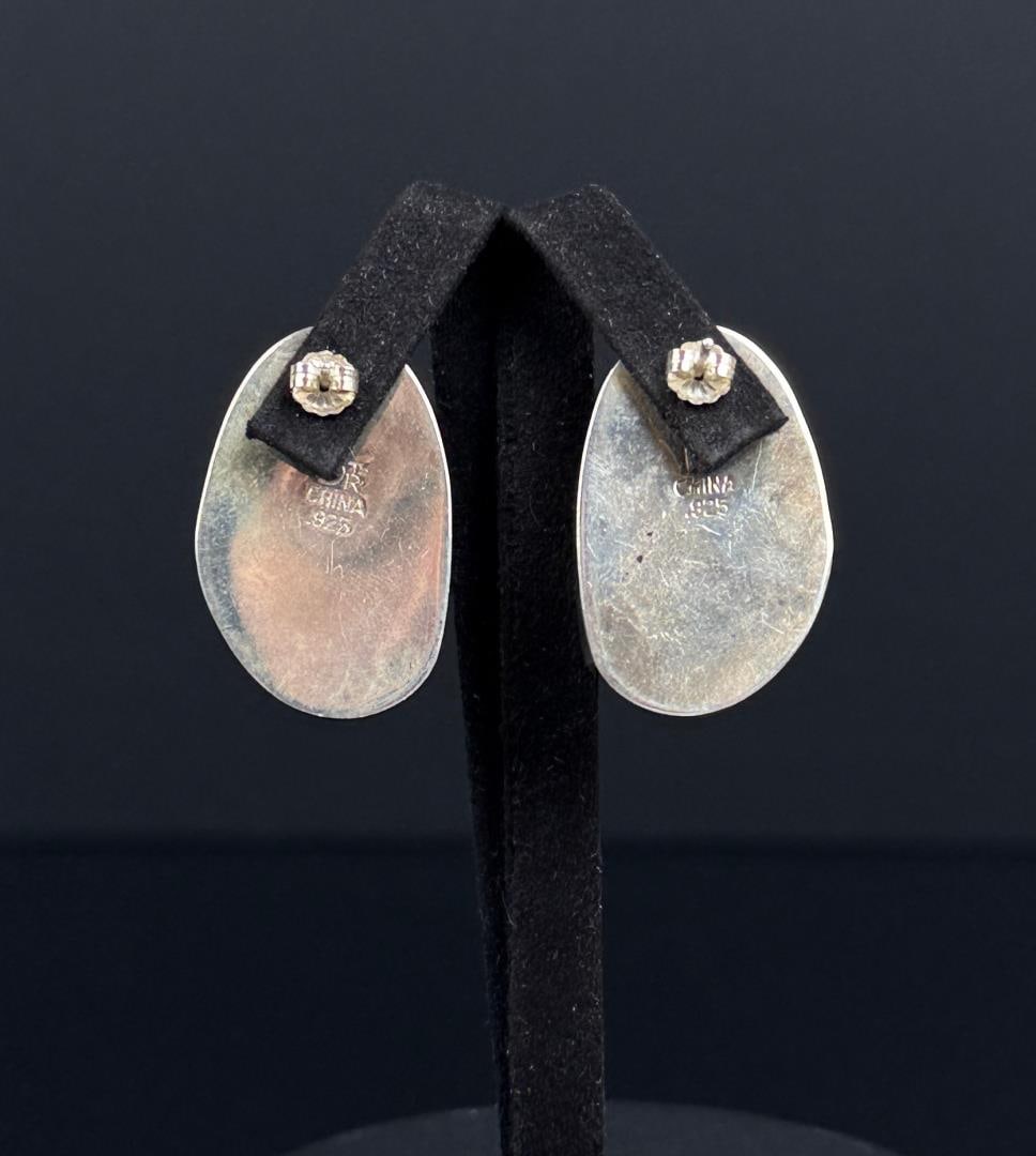 Jay King Desert Rose Trading Charoite Earrings: Sterling Silver. 1 1/8" long. 14.35 grams.
