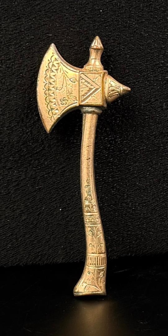 Victorian Gold Filled Fire Axe Brooch: 3.33 grams. 2 1/2" long.
