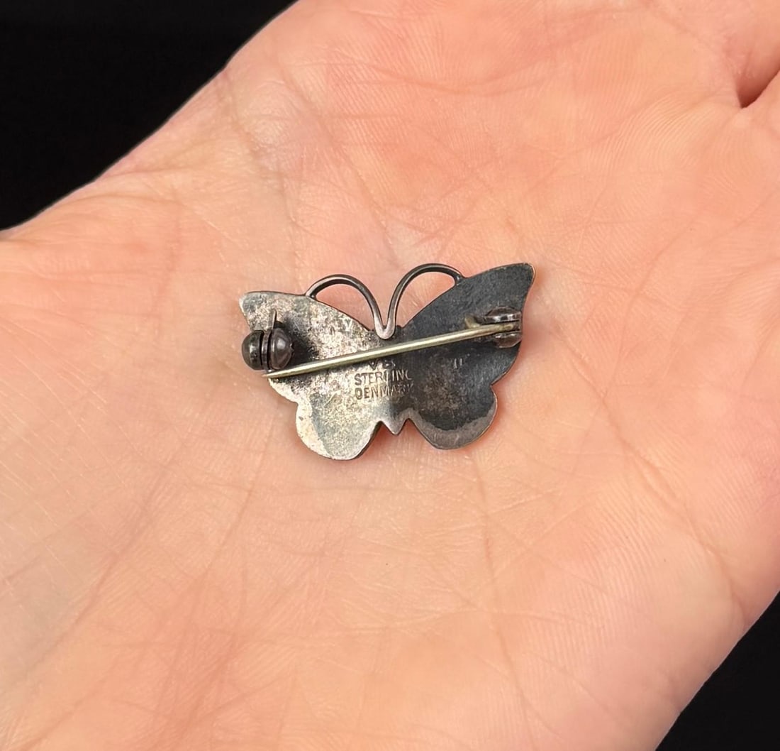 Volmer Bahner Sterling Enamel Butterfly Brooch (1 of 4)