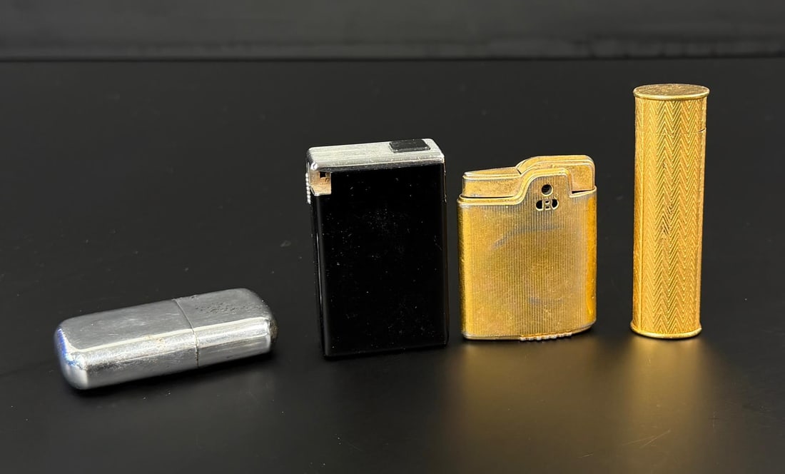 Collection of Assorted Vintage Lighters: 2 7/8" long. Brands include Ronson, Colibri, and Feudor.