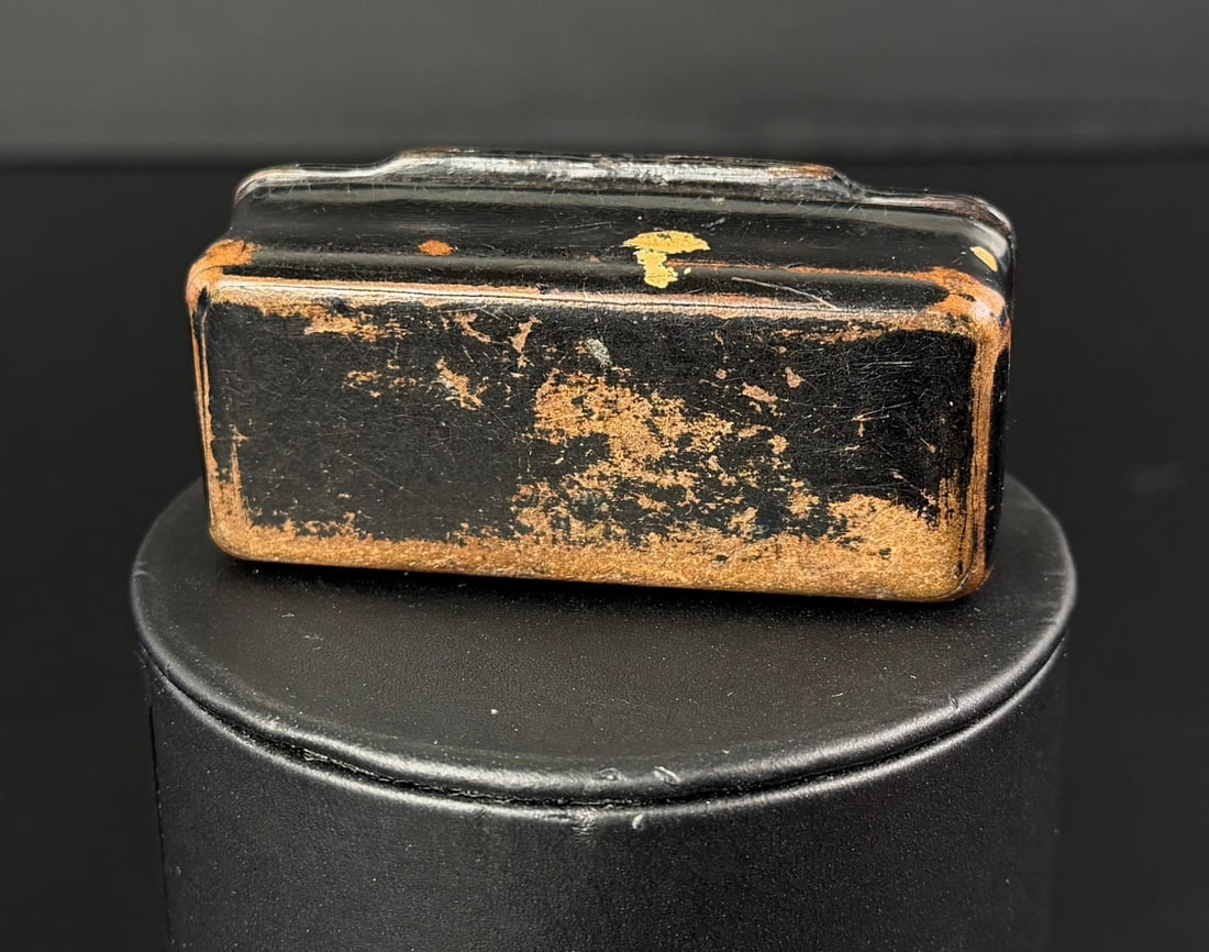 Tortoise Pattern Paper Mache Snuff Box - 4
