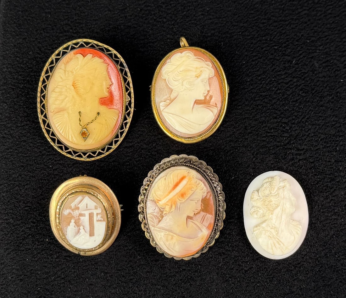 Victorian Shell Cameo Brooches (1 of 4)