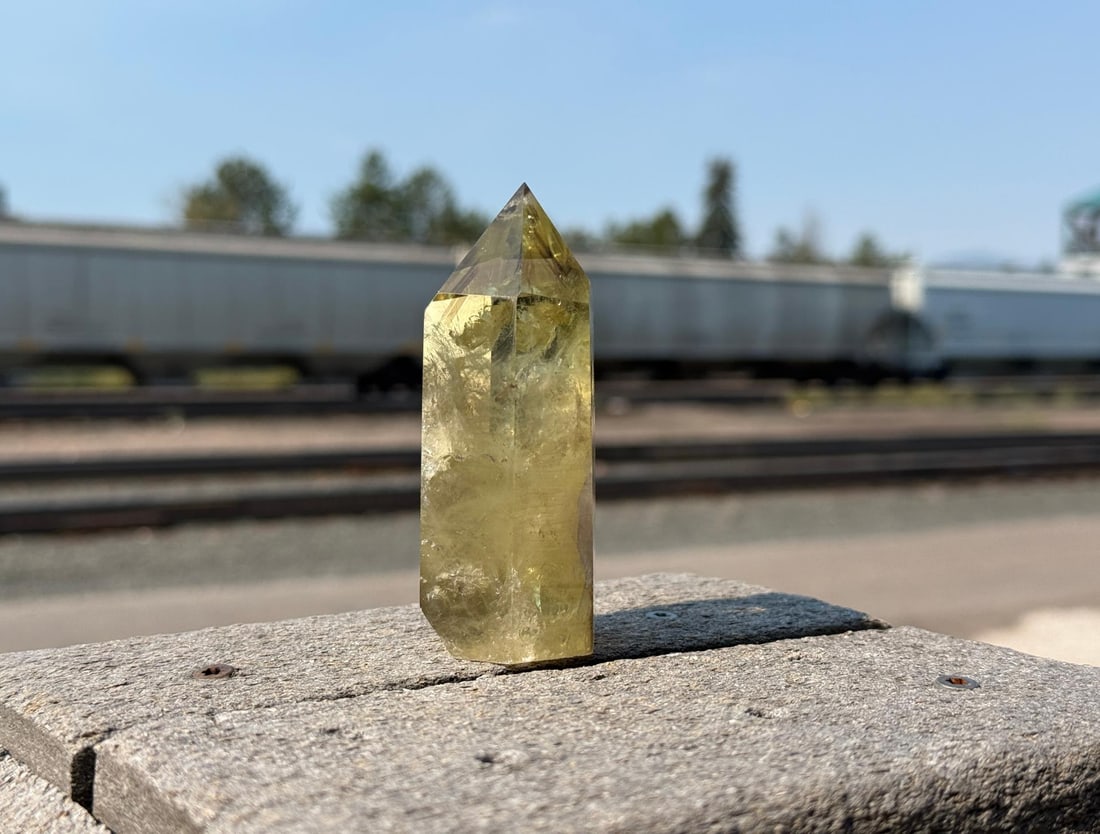 Lemon Quartz Crystal Obelisk (1 of 5)