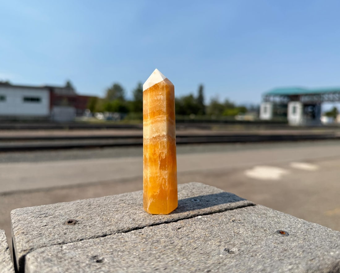 Orange Calcite Crystal Tower Obelisk (1 of 5)