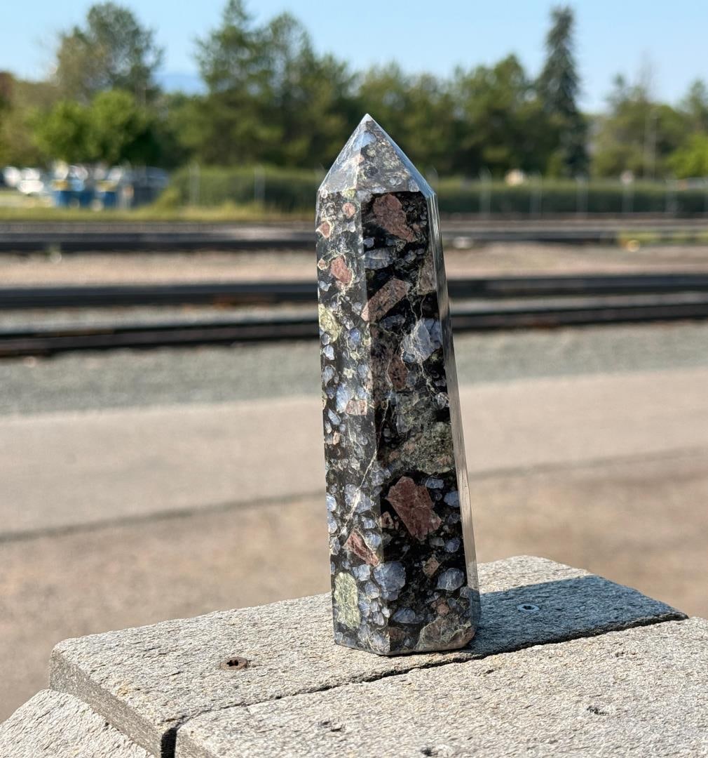 Indigo Gabbro Crystal Tower Obelisk (1 of 5)