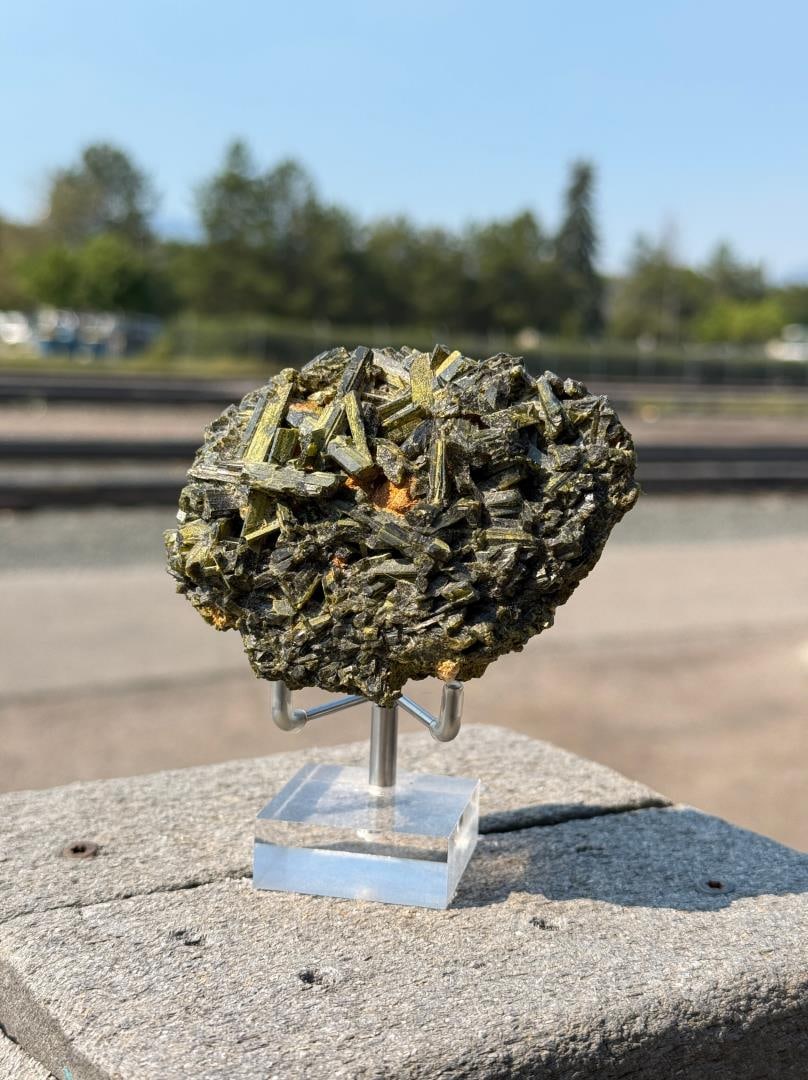 Green Epidote Crystal Cluster Specimen (1 of 5)