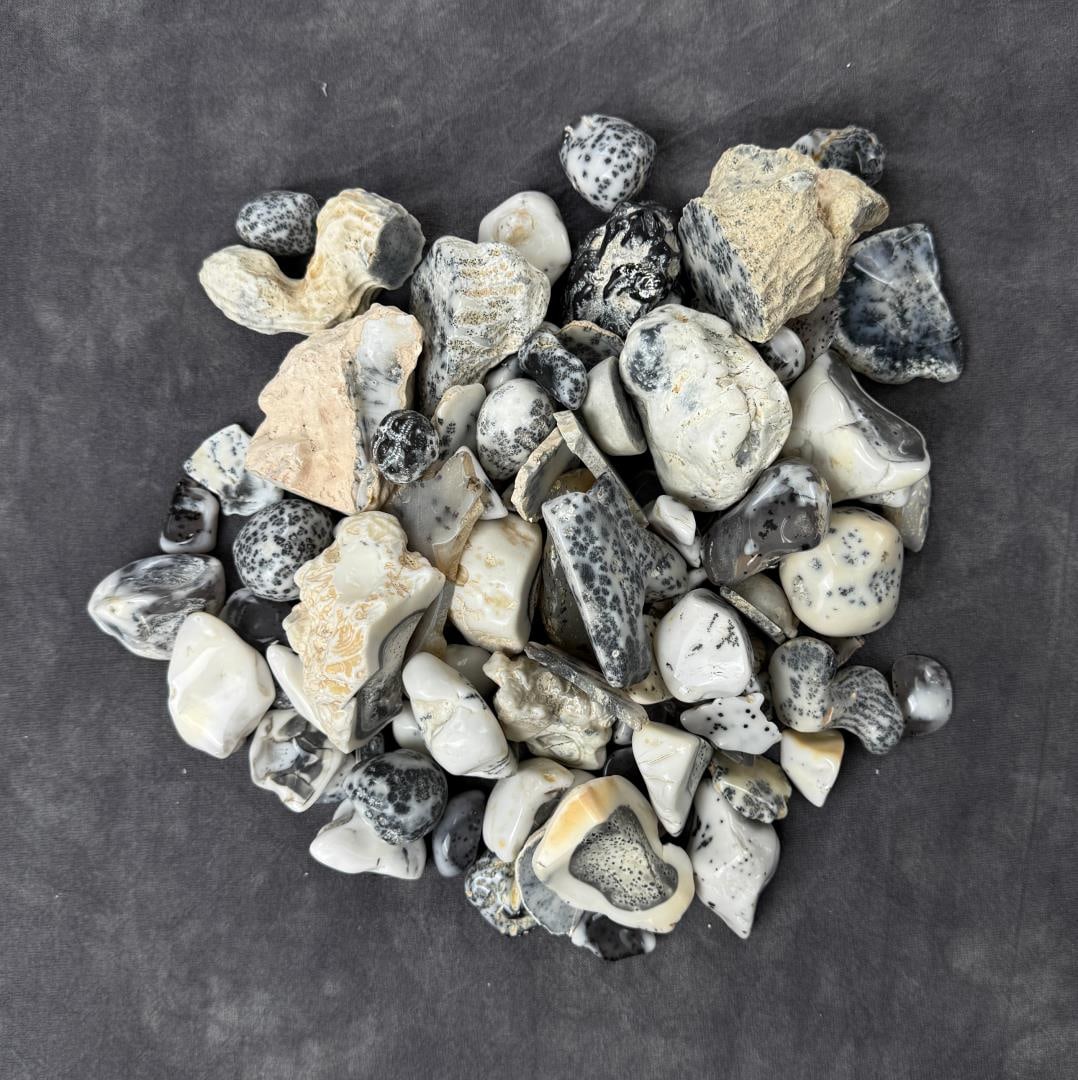 Group Of Dendritic Merlinite Opal Nodules: 3.82lbs