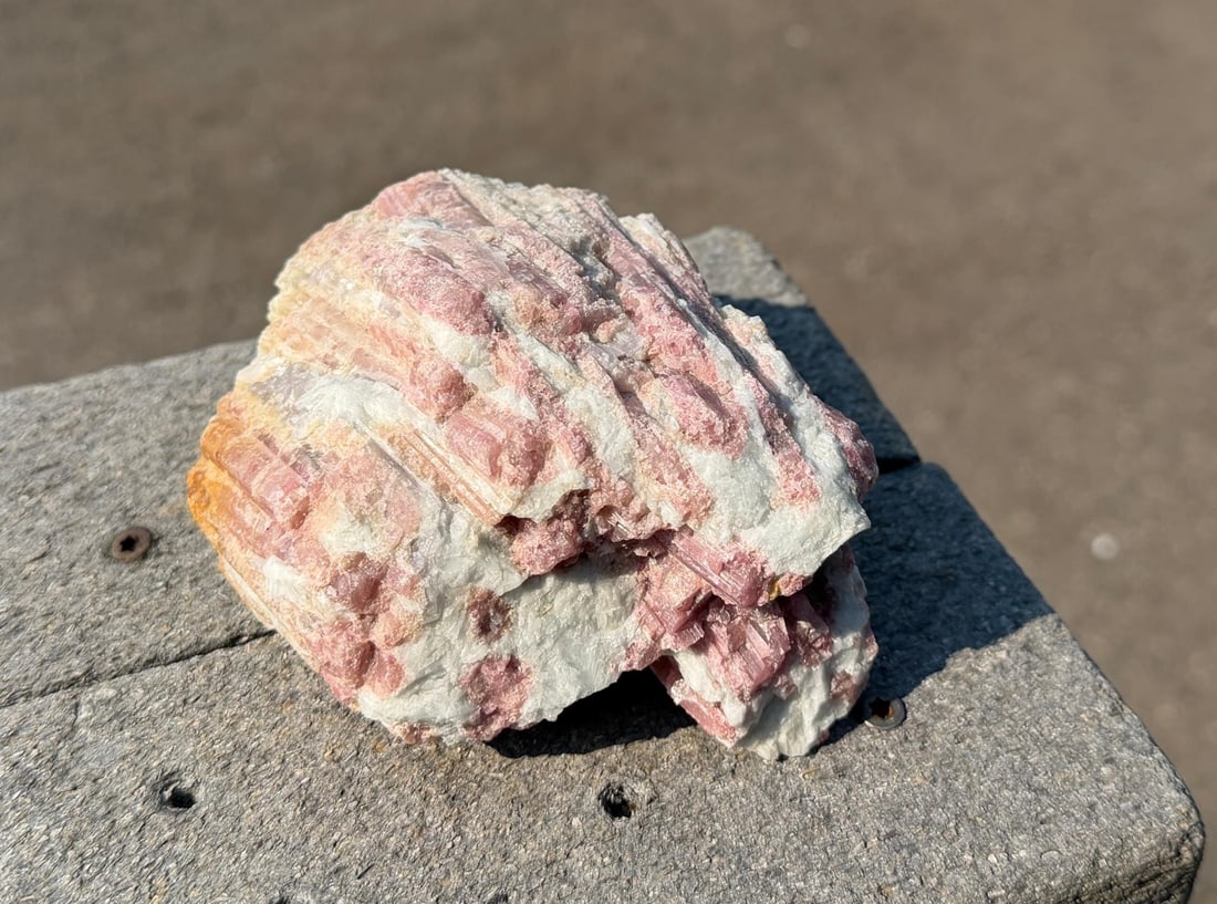 Red Tourmaline on Quartz Mineral Specimen (1 of 4)