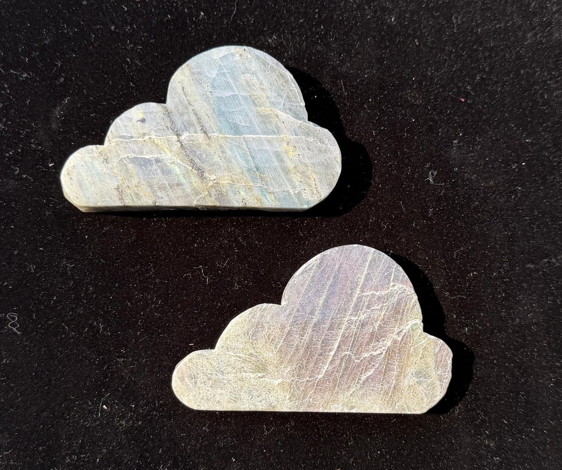 Pair of Carved Labradorite Cloud Stones (1 of 6)