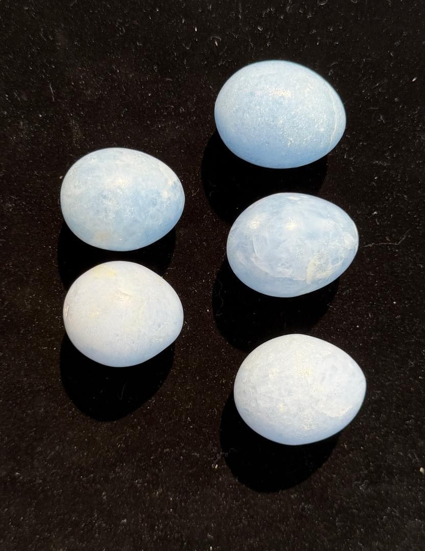 Collection of Carved Celestite Eggs Spheres (1 of 3)