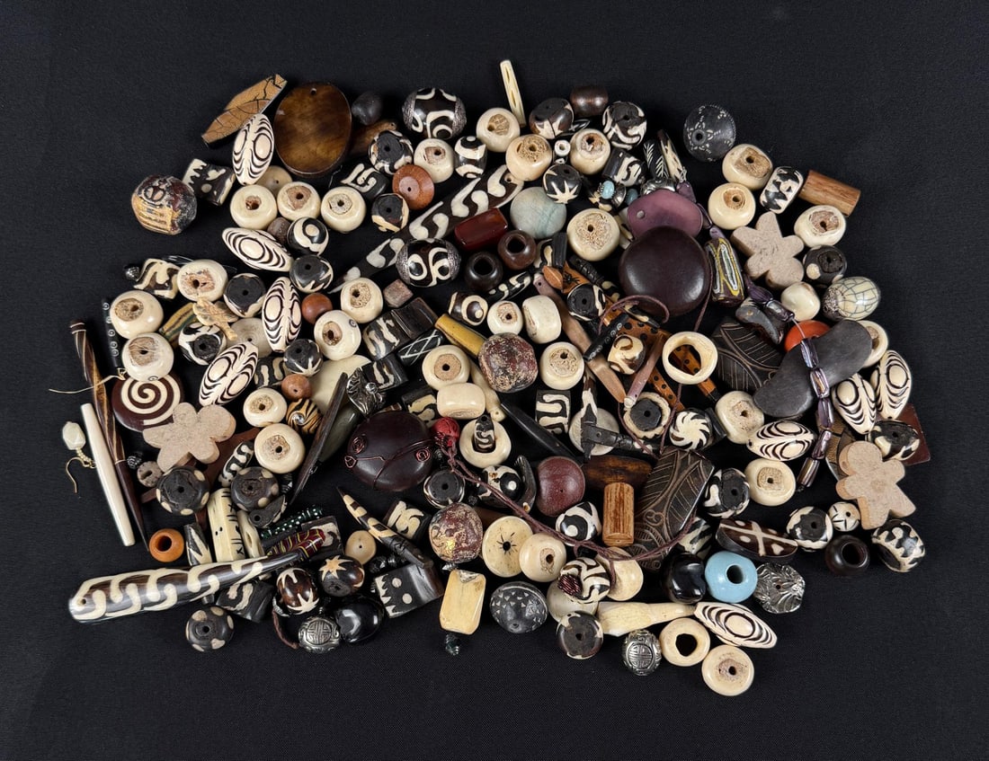Collection of Jewelry Making Bone Beads: Nice grouping.