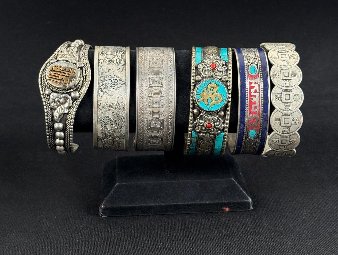 Chinese and Tibetan Cuff Bracelets (1 of 12)